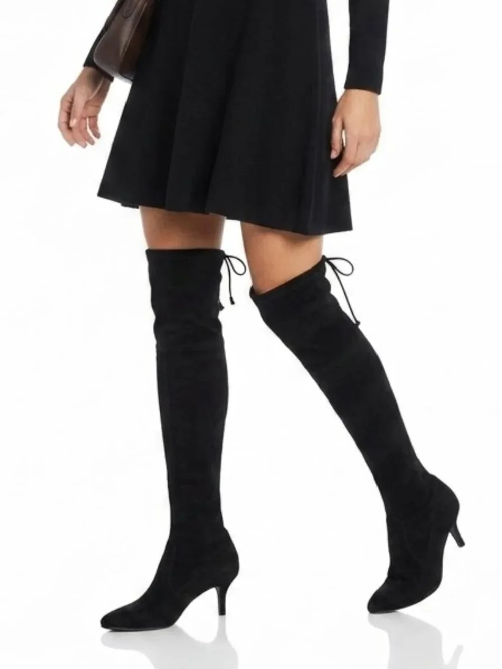 Stuart Weitzman Dark Academia Tiemodel Black Suede Over The Knee Boots 9.5